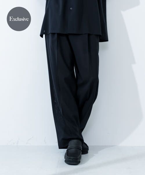 セール】 『別注』ATON×URBAN RESEARCH TWO TUCKED EASY PANTS
