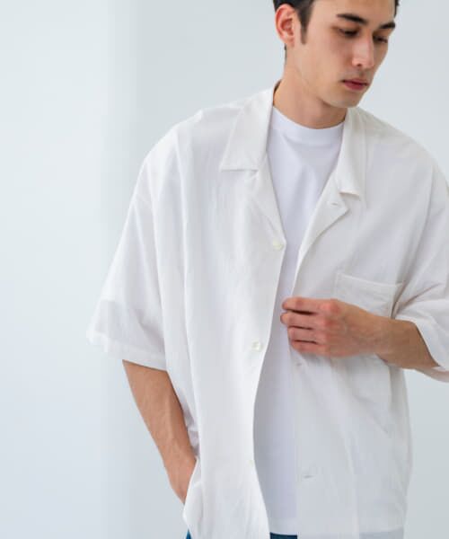 ＊＊URBAN RESEARCH / アーバンリサーチ シャツ・ブラウス | GGG　Open Collar Short-Sleeve Shirts（WHITE）