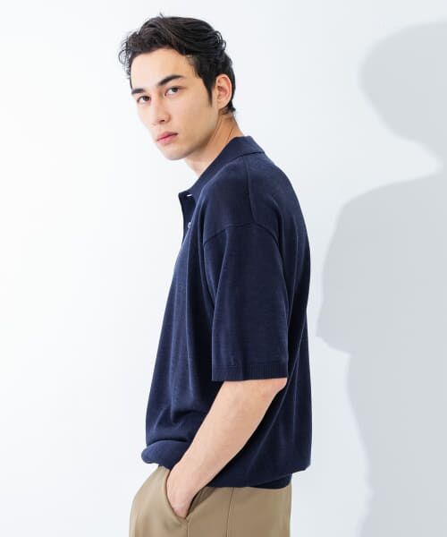 セール】 new basic ウールシルクニットポロ （ポロシャツ
