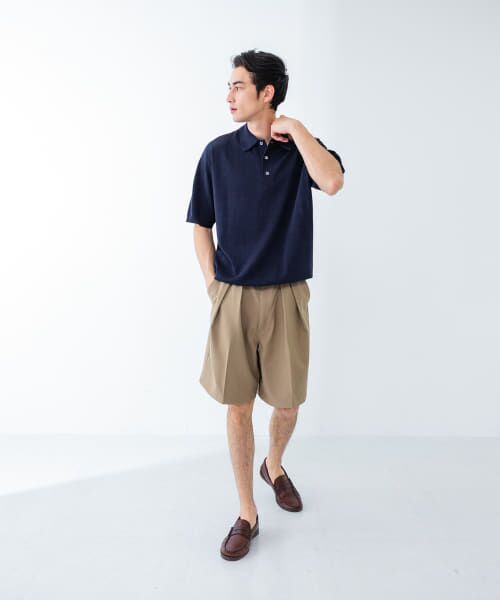 セール】 new basic ウールシルクニットポロ （ポロシャツ