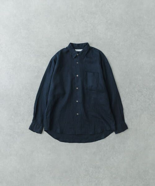 ＊＊URBAN RESEARCH / アーバンリサーチ シャツ・ブラウス | LINEN LONG-SLEEVE SHIRTS（NAVY）