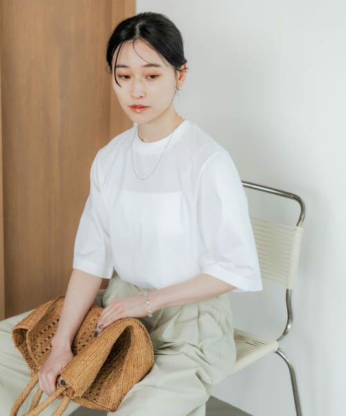 ＊＊URBAN RESEARCH / アーバンリサーチ Tシャツ | スーピマコットンハーフスリーブカットソー（WHITE）