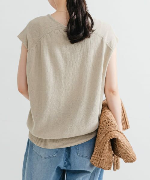 ＊美品＊ファビアナフィリッピ／コットンリネン　ニット　ベスト　ジレ improves ベスト ジレ コットンリネン ビッグ ニットベスト