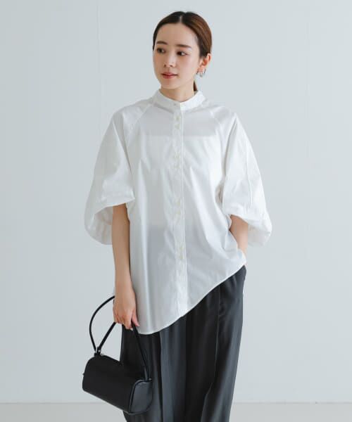 ＊＊URBAN RESEARCH / アーバンリサーチ シャツ・ブラウス | イレギュラーヘムスタンドカラーブラウス（OFF）