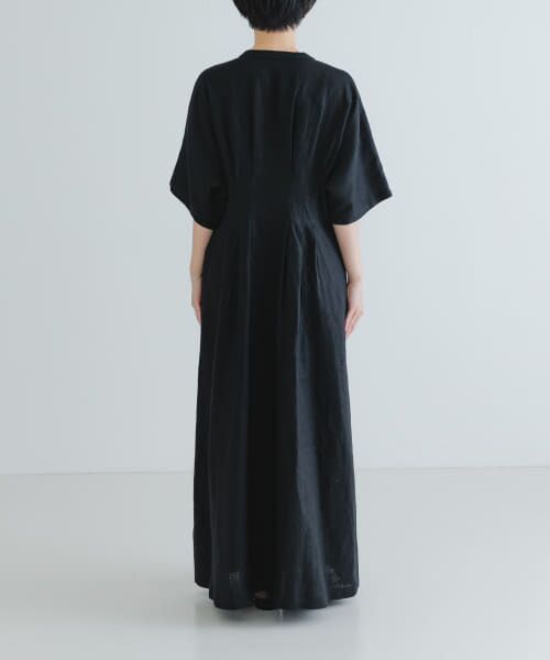 アニオナ　AGNONA リネンシルク　ブラックワンピース　最新タグ アニオナ AGNONA リネンシルク ブラックワンピース 最新タグ