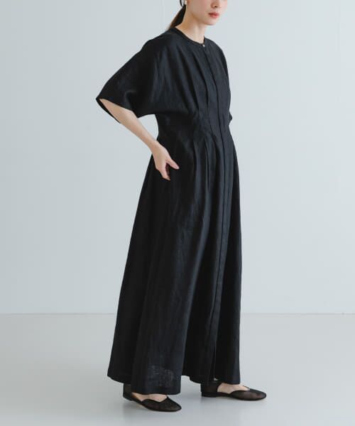 sa-rah トリプルタック前後ワンピース　リネン sa-rah トリプルタック前後ワンピース リネン リネン - Sa-Rah