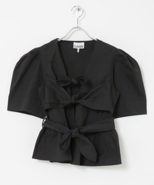 ＊＊URBAN RESEARCH / アーバンリサーチ シャツ・ブラウス | GANNI　Tie Strap BLOUSE（Black）