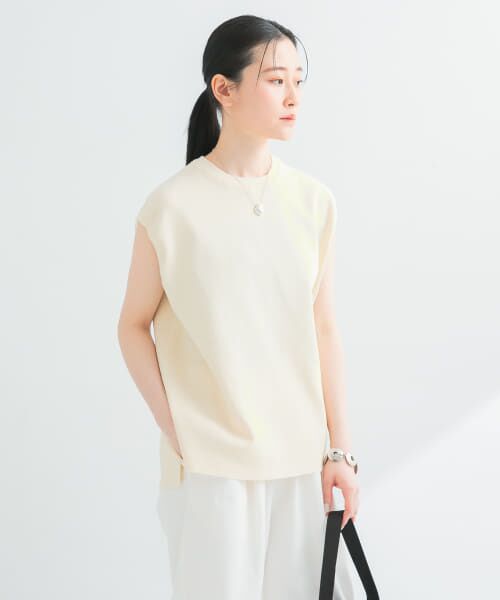 ＊＊URBAN RESEARCH / アーバンリサーチ ベスト | フレンチスリーブチュニックニット（IVORY）