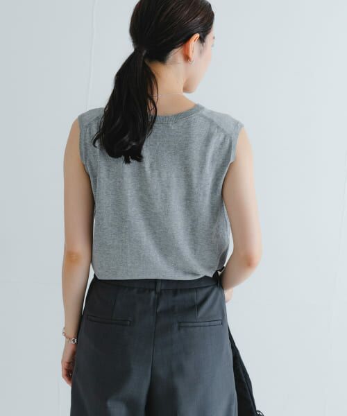 セール】 UVカット加工ノースリーブニット （タンクトップ