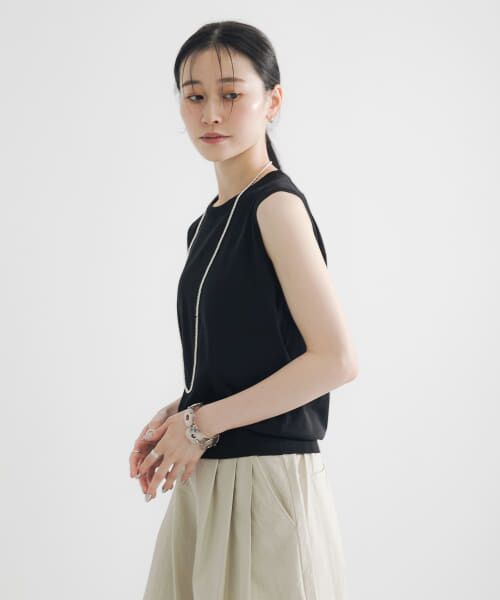 セール】 UVカット加工ノースリーブニット （タンクトップ