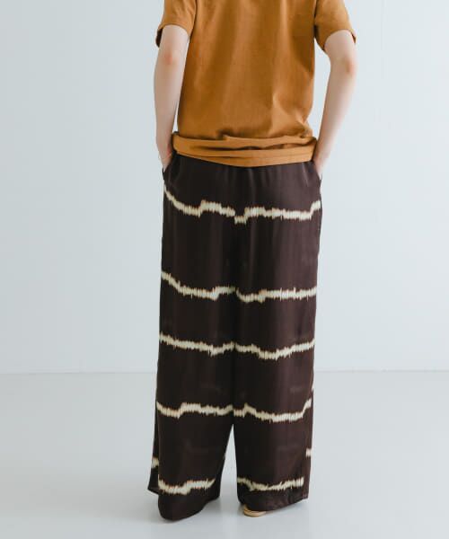 セール】 『2サイズ展開』シルクミックスボーダープリントパンツ  