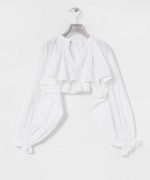 ＊＊URBAN RESEARCH / アーバンリサーチ シャツ・ブラウス | crinkle crinkle crinkle　embroidery cropped blouse（WHITE）