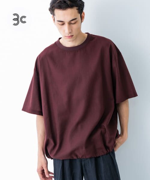 ＊＊URBAN RESEARCH / アーバンリサーチ Tシャツ | 『UR TECH DRYLUXE』高機能リネンTシャツ（BURGUNDY）