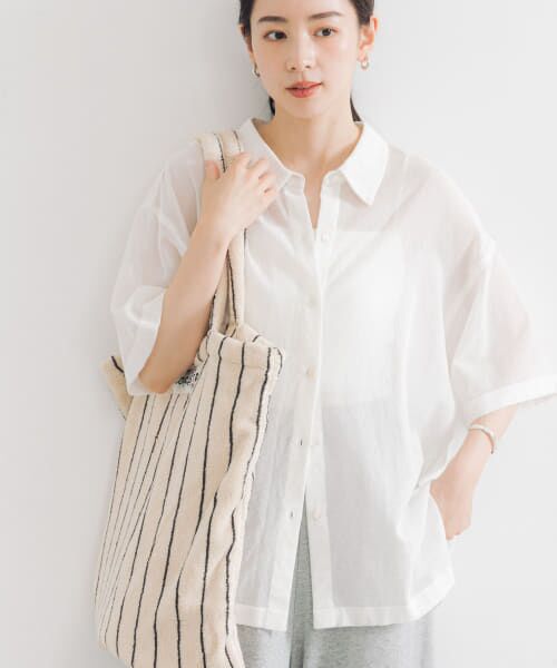 ＊＊URBAN RESEARCH / アーバンリサーチ シャツ・ブラウス | コットンカラミシアーオーバーシャツ（OFF）