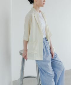 『接触冷感』Naiaアセテートハーフスリーブジャケット