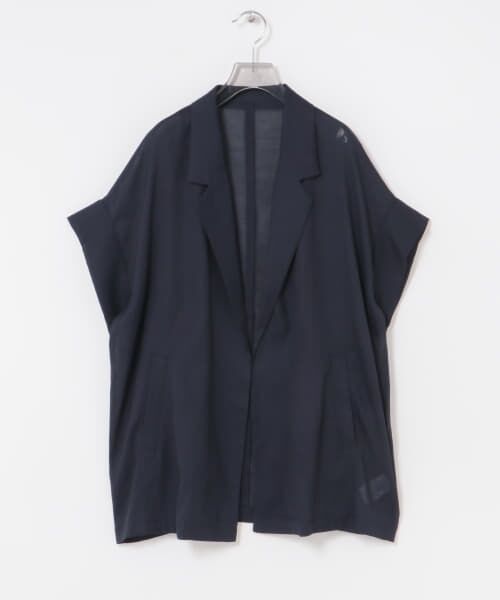 新品 タグ付き アーバンリサーチ ハーフスリーブジャケット イージーケア』シアーメッシュハーフスリーブジャケット(FREE