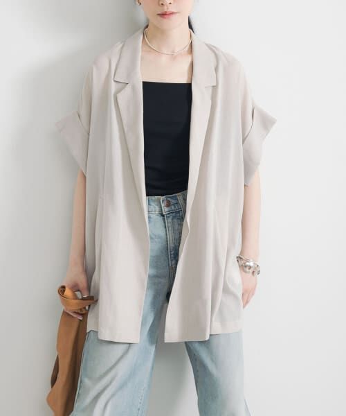 united tokyo シアーカラミハーフスリーブジャケット シアーカラミハーフスリーブジャケット(1 WHITE): : ウィメンズ