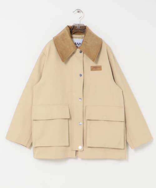 ＊＊URBAN RESEARCH / アーバンリサーチ その他アウター | GANNI　Heavy Twill Midi Jacket（Pale Khaki）