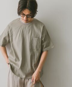 ストレッチリネンクルーネックTシャツ