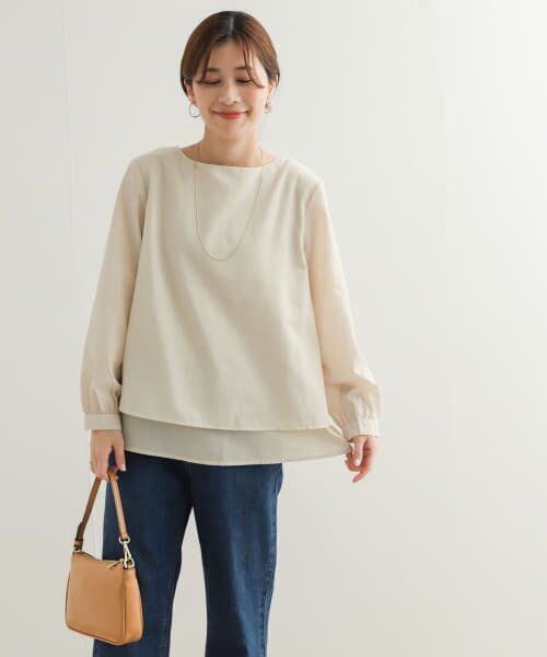 URBAN RESEARCH DOORS / アーバンリサーチ ドアーズ シャツ・ブラウス | 『UR TECH Smart Linen Touch』レイヤードブラウス | 詳細2