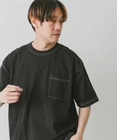 USAコットン配色ステッチポケットTシャツ