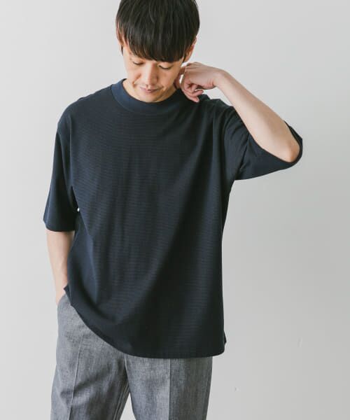 URBAN RESEARCH DOORS / アーバンリサーチ ドアーズ Tシャツ | ミジンボーダーモックネックショートスリーブタフTシャツ | 詳細9