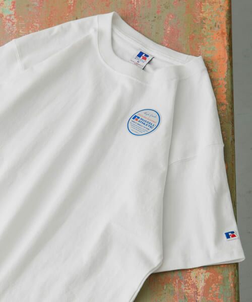 URBAN RESEARCH DOORS/A[oT[` hA[Y wʒxRUSSELL ATHLETIC×DOORS USA Cotton Basic Tee WHT L