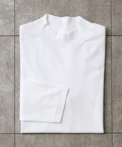 『抗菌/防臭』LIFE STYLE TAILOR　シルケットポンチストレッチモック長袖Tシャツ