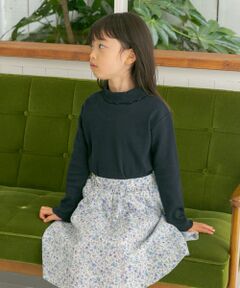 『WEB/一部店舗限定サイズ』メローフリルリブタートルネックTシャツ(KIDS)