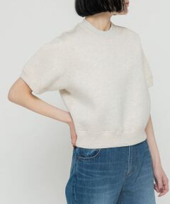 unfil　double faced cropped half-sleeve top