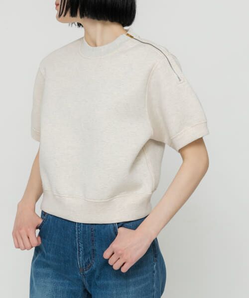 URBAN RESEARCH DOORS / アーバンリサーチ ドアーズ Tシャツ | unfil　double faced cropped half-sleeve top | 詳細9
