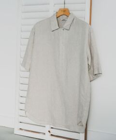 『一部WEB限定サイズ』シルケットリネンプルオーバーショートスリーブシャツ