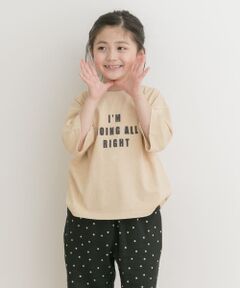 製品染めフロッキープリントロゴTシャツ(KIDS)