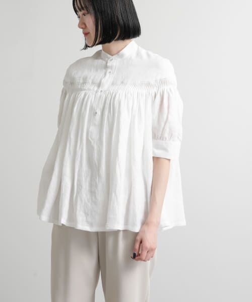 URBAN RESEARCH DOORS / アーバンリサーチ ドアーズ シャツ・ブラウス | Scye　LinenTuckedPuff SleeveBlouse | 詳細2