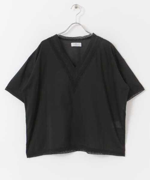 URBAN RESEARCH DOORS / アーバンリサーチ ドアーズ シャツ・ブラウス | SOIL　V-NECK LACE PULLOVER | 詳細5