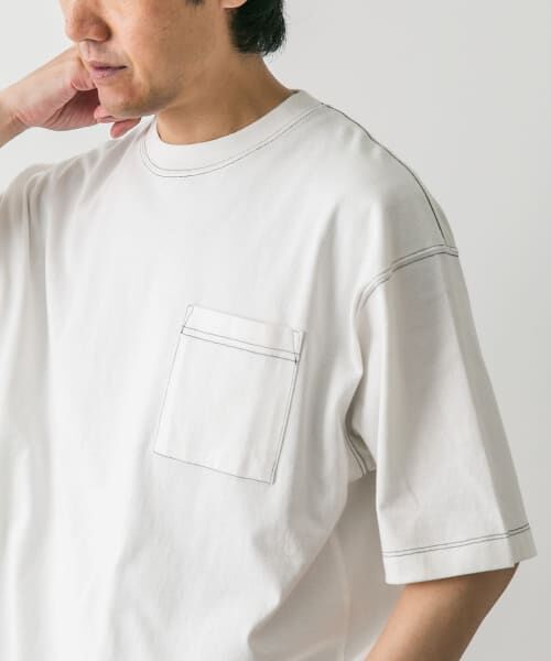 URBAN RESEARCH DOORS / アーバンリサーチ ドアーズ Tシャツ | 配色ステッチクルーネックポケットTシャツ | 詳細1