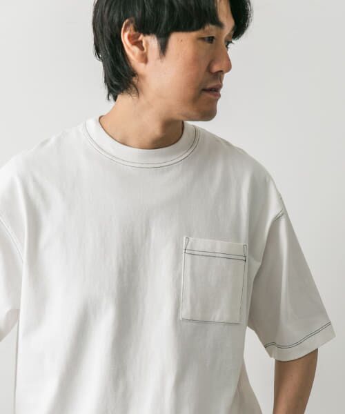 URBAN RESEARCH DOORS / アーバンリサーチ ドアーズ Tシャツ | 配色ステッチクルーネックポケットTシャツ | 詳細2