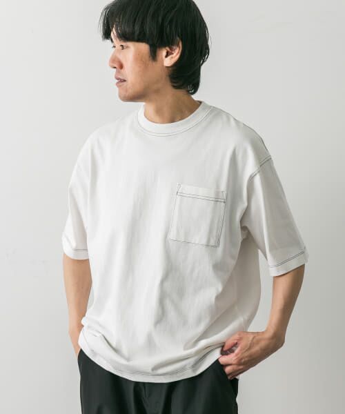 URBAN RESEARCH DOORS / アーバンリサーチ ドアーズ Tシャツ | 配色ステッチクルーネックポケットTシャツ | 詳細4