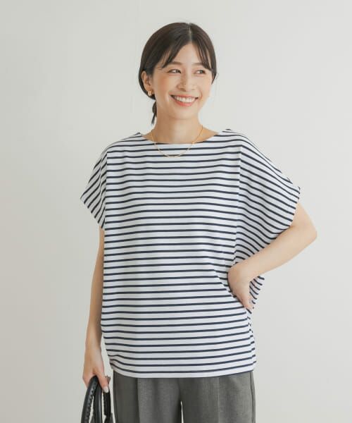 URBAN RESEARCH DOORS / アーバンリサーチ ドアーズ Tシャツ | リップルボーダーバックタックプルオーバー | 詳細15