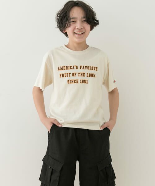 URBAN RESEARCH DOORS / アーバンリサーチ ドアーズ トップス | 『別注』FRUIT OF THE LOOM×DOORS　ロゴプリントTシャツ(KIDS) | 詳細1