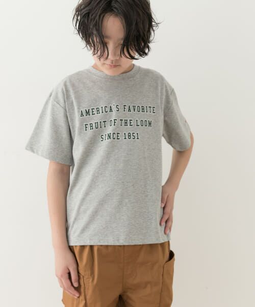 URBAN RESEARCH DOORS / アーバンリサーチ ドアーズ トップス | 『別注』FRUIT OF THE LOOM×DOORS　ロゴプリントTシャツ(KIDS) | 詳細19