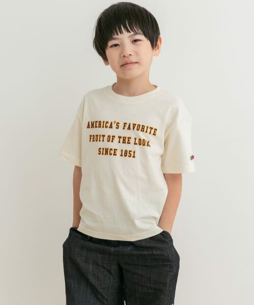 URBAN RESEARCH DOORS / アーバンリサーチ ドアーズ トップス | 『別注』FRUIT OF THE LOOM×DOORS　ロゴプリントTシャツ(KIDS) | 詳細7