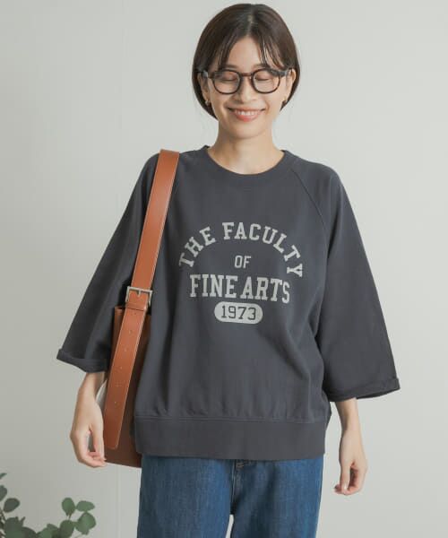 URBAN RESEARCH DOORS / アーバンリサーチ ドアーズ Tシャツ | ミニ裏毛BIGスリーブロゴプルオーバー | 詳細25