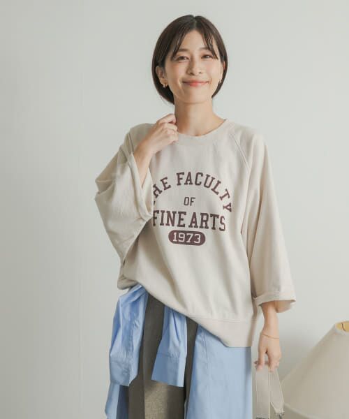 URBAN RESEARCH DOORS / アーバンリサーチ ドアーズ Tシャツ | ミニ裏毛BIGスリーブロゴプルオーバー | 詳細5