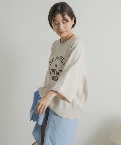 URBAN RESEARCH DOORS / アーバンリサーチ ドアーズ Tシャツ | ミニ裏毛BIGスリーブロゴプルオーバー | 詳細8