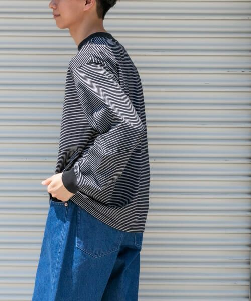 URBAN RESEARCH DOORS / アーバンリサーチ ドアーズ Tシャツ | FORK&SPOON　プレーティングボーダーロングスリーブTシャツ | 詳細2