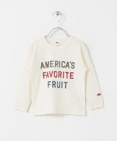 FRUIT OF THE LOOM　フロッキープリント長袖Tシャツ(KIDS)