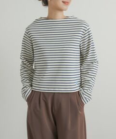 ORCIVAL　BOAT NECK LONG-SLEEVE CROPPED PULLOVER