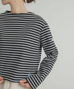 ORCIVAL　BOAT NECK LONG-SLEEVE CROPPED PULLOVER