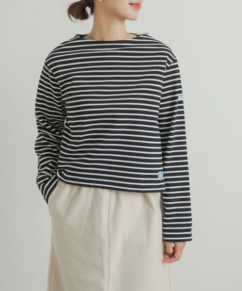 URBAN RESEARCH DOORS / アーバンリサーチ ドアーズ Tシャツ | ORCIVAL　BOAT NECK LONG-SLEEVE CROPPED PULLOVER | 詳細1